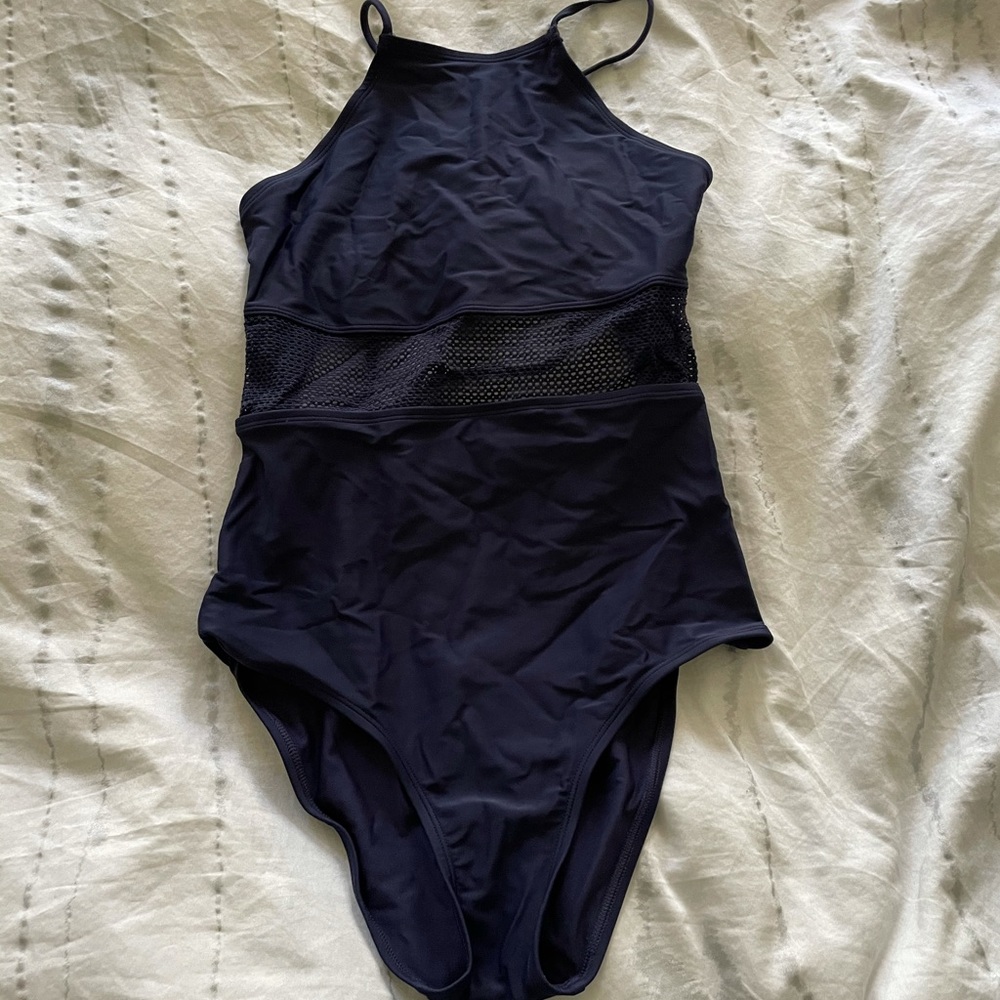 Sexy mesh high neck one piece
